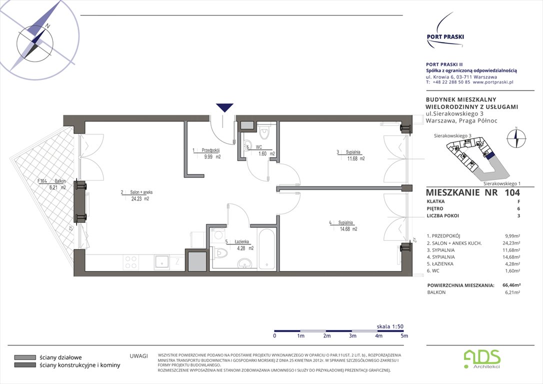 Nowe mieszkanie trzypokojowe Sierakowskiego 1 i 3 Warszawa, Praga - Północ, Sierakowskiego 1-3  66m2 Foto 1