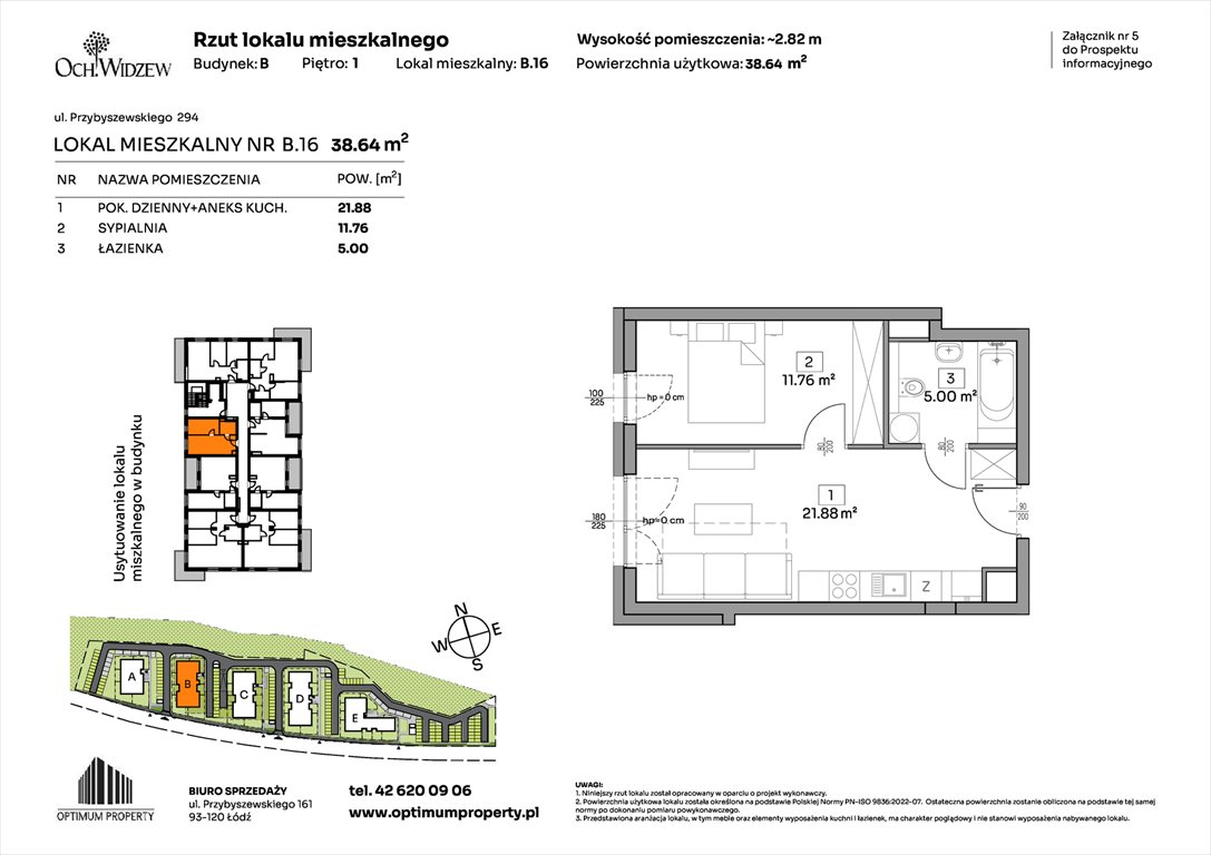 Nowe mieszkanie dwupokojowe OchWidzew Łódź, Widzew, Przybyszewskiego 292-300  39m2 Foto 1