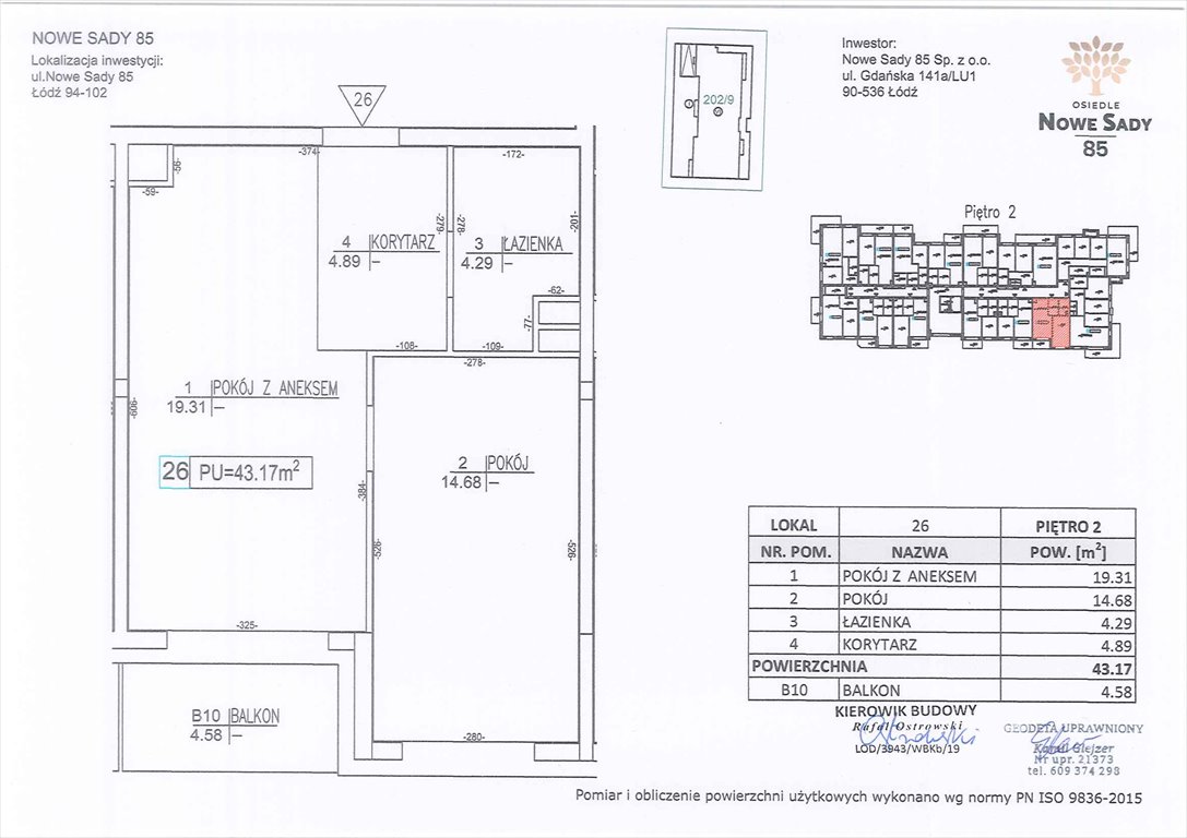 Nowe mieszkanie dwupokojowe Nowe Sady 85 Łódź, Polesie, Nowe Sady 85  43m2 Foto 1