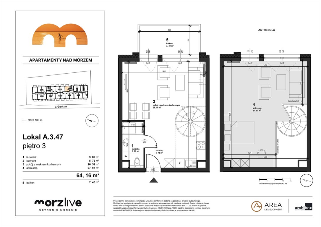 Nowa kawalerka MORZLIVE Ustronie Morskie, Graniczna 4  64m2 Foto 1