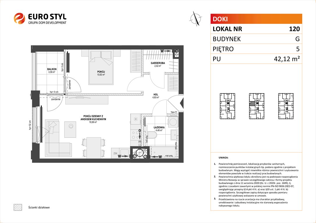 Nowe mieszkanie dwupokojowe DOKI LIVING Gdańsk, Śródmieście, ks. Jerzego Popiełuszki/Rybaki Górne  42m2 Foto 1