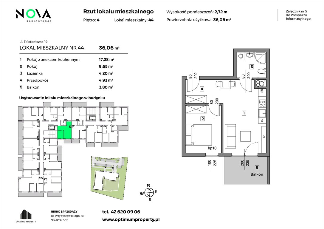 Nowe mieszkanie dwupokojowe NOVA RADIOSTACJA  Łódź, Śródmieście, ul. Telefoniczna 19  36m2 Foto 1