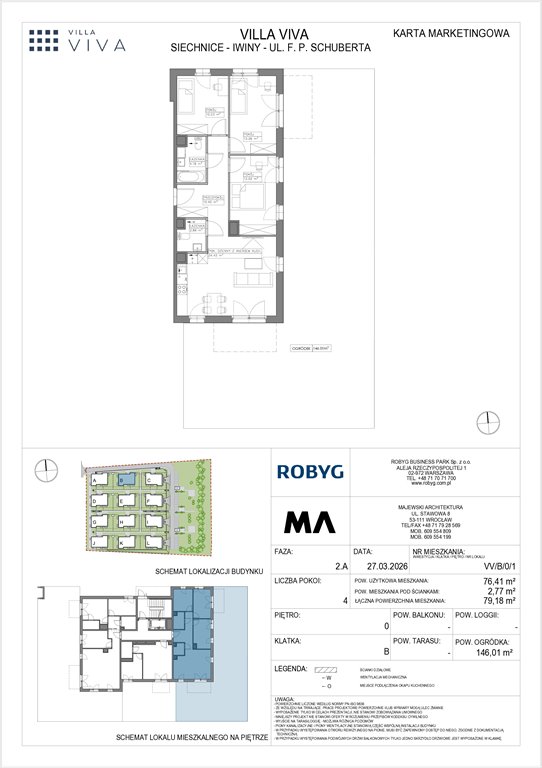 Nowe mieszkanie czteropokojowe  VILLA VIVA Wrocław, Iwiny, ul. Franza Petera Schuberta  76m2 Foto 1