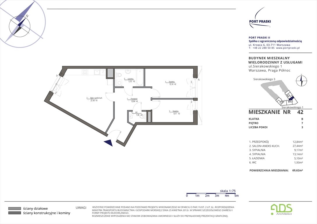 Nowe mieszkanie trzypokojowe Sierakowskiego 1 i 3 Warszawa, Praga - Północ, Sierakowskiego 1-3  70m2 Foto 1