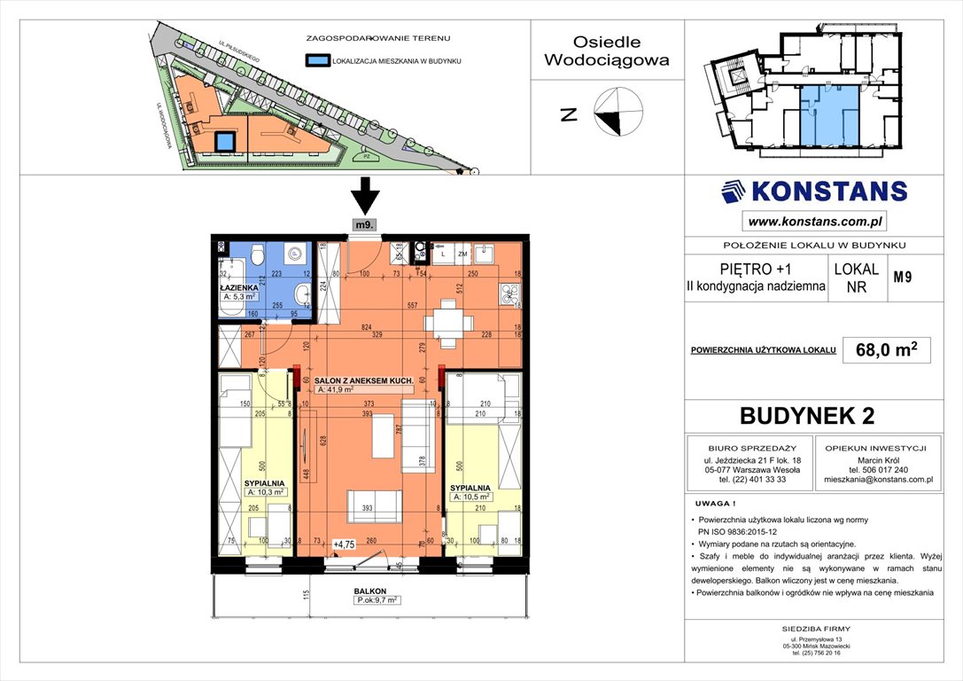 Nowe mieszkanie trzypokojowe WODOCIĄGOWA Etap VII Sulejówek, Wodociągowa 1, 1A, 1B  68m2 Foto 1