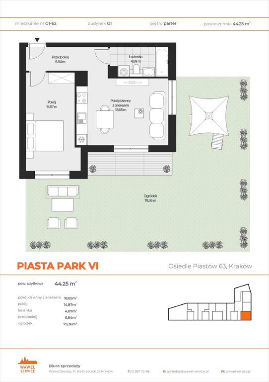 Nowe mieszkanie dwupokojowe PIASTA PARK VI Kraków, Mistrzejowice, Osiedle Piastów 63  44m2 Foto 1