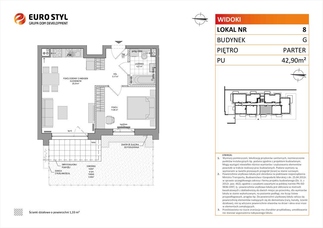 mieszkanie na sprzedaż 43m2 mieszkanie Rumia, Zagórze, Wyżynna