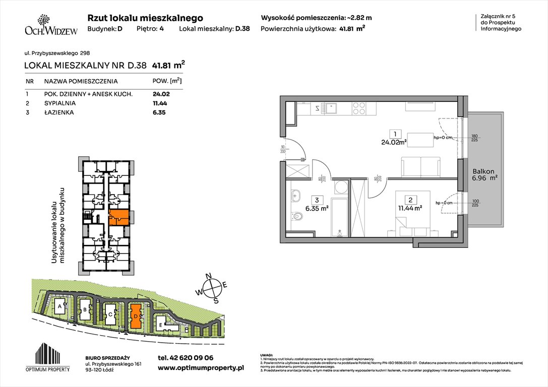 Nowe mieszkanie dwupokojowe OchWidzew Łódź, Widzew, Przybyszewskiego 292-300  42m2 Foto 1