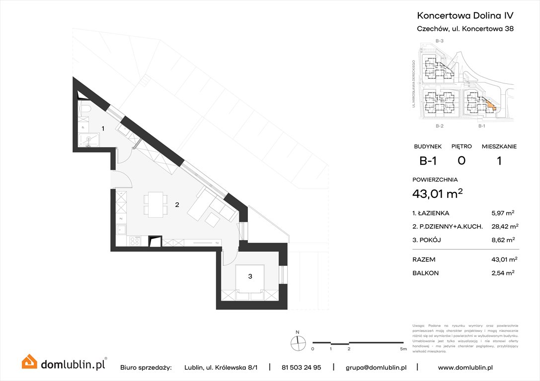 Nowe mieszkanie dwupokojowe Koncertowa Dolina Lublin, Choiny, Koncertowa  43m2 Foto 1