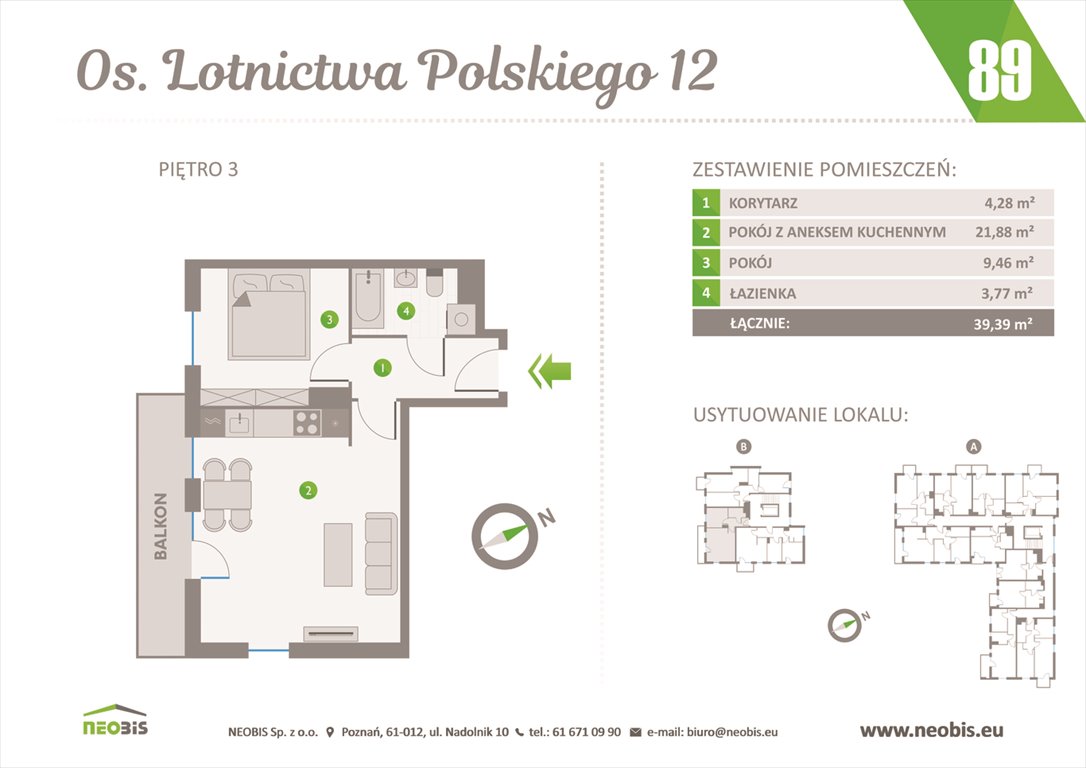 Nowe mieszkanie dwupokojowe OSIEDLE LOTNICTWA POLSKIEGO 12 W POZNANIU Poznań, Jeżyce, OS. LOTNICTWA POLSKIEGO 12  39m2 Foto 1