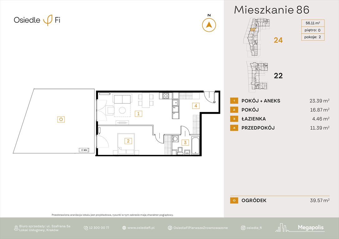 Nowe mieszkanie dwupokojowe Osiedle FI Kraków, Rzemieślnicza 22-24  56m2 Foto 1