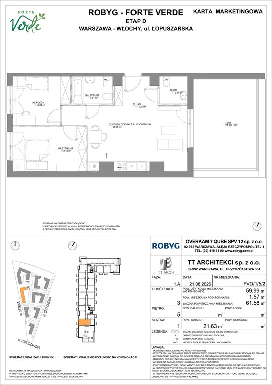 Nowe mieszkanie trzypokojowe Forte Verde Warszawa, Włochy, Łopuszańska 28  60m2 Foto 1