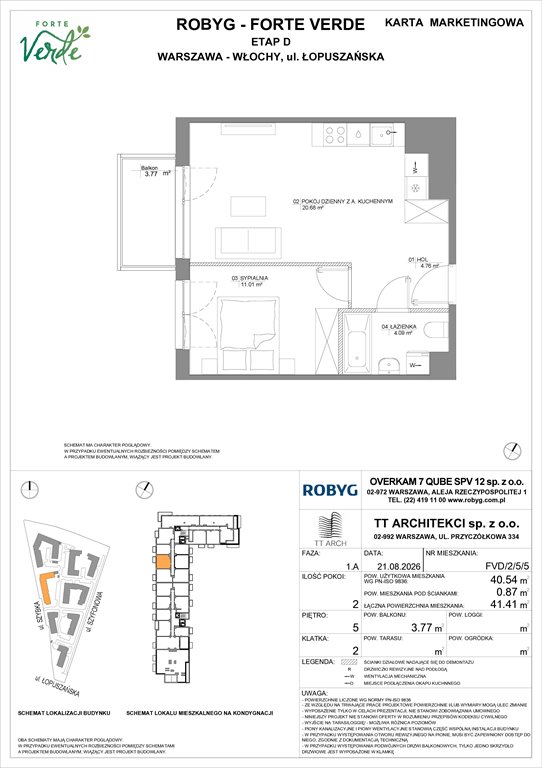 Nowe mieszkanie dwupokojowe Forte Verde Warszawa, Włochy, Łopuszańska 28  41m2 Foto 1