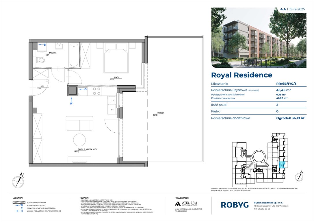 Nowe mieszkanie dwupokojowe Royal Residence Warszawa, Wilanów, Sarmacka  45m2 Foto 1