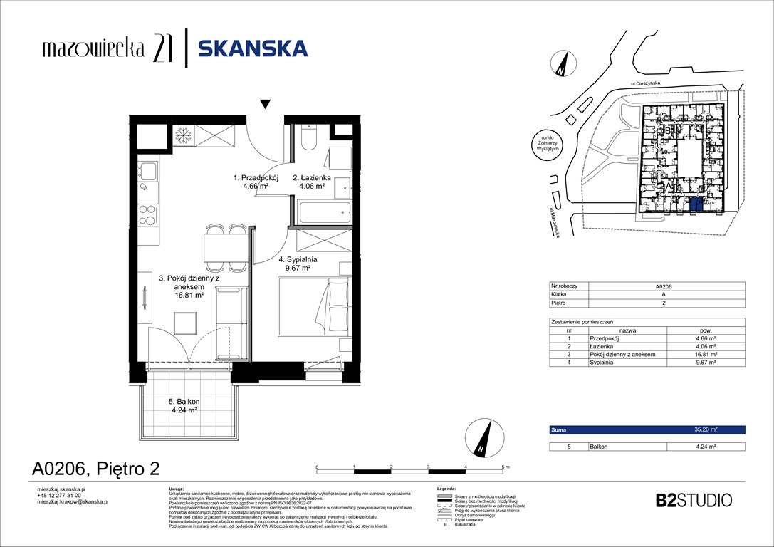 Nowe mieszkanie dwupokojowe Mazowiecka 21 Kraków, Krowodrza, ul. Mazowiecka 21  35m2 Foto 1
