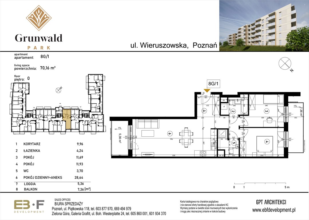 Nowe mieszkanie trzypokojowe Grunwald Park - ul. Wieruszowska 8 Poznań, Grunwald, Wieruszowska 8  70m2 Foto 1