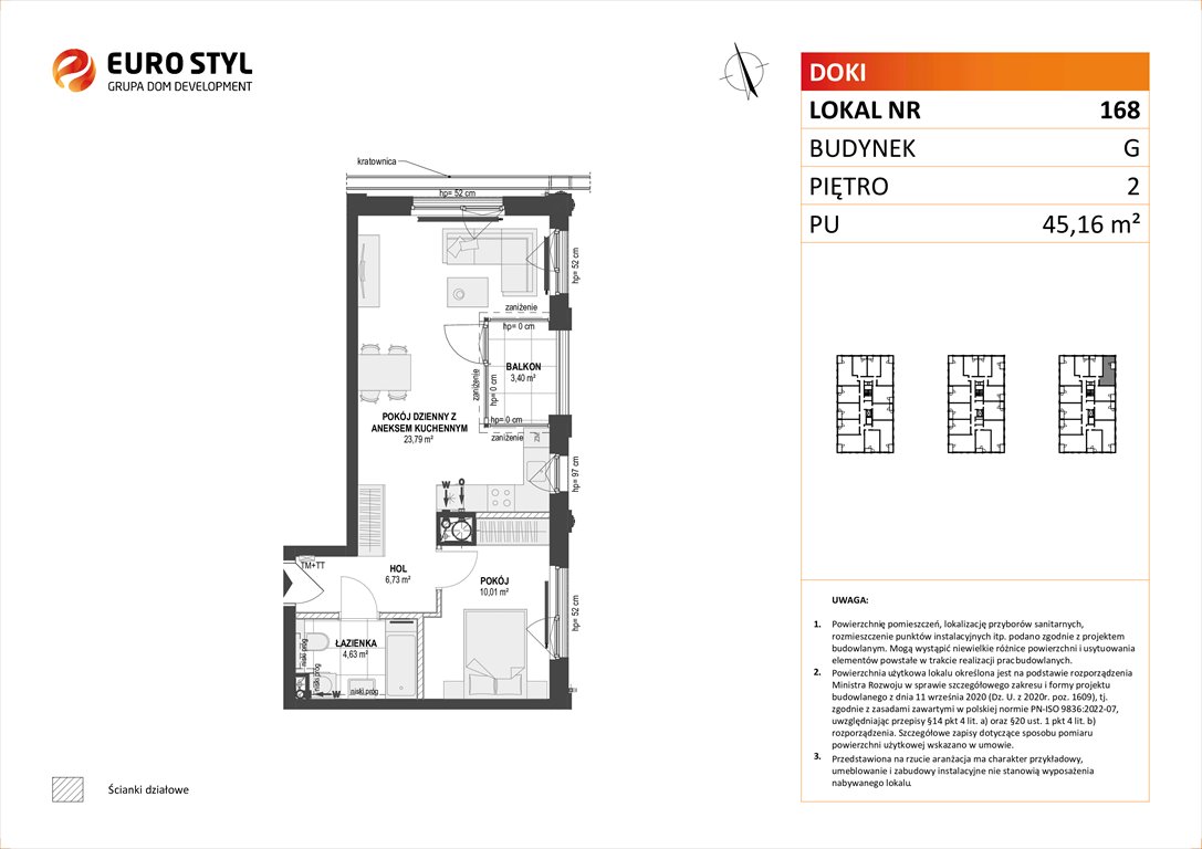 Nowe mieszkanie dwupokojowe DOKI LIVING Gdańsk, Śródmieście, ks. Jerzego Popiełuszki/Rybaki Górne  45m2 Foto 1