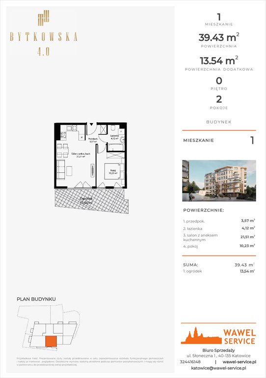 Nowe mieszkanie dwupokojowe Bytkowska 4.0 Katowice, Bytkowska  39m2 Foto 1