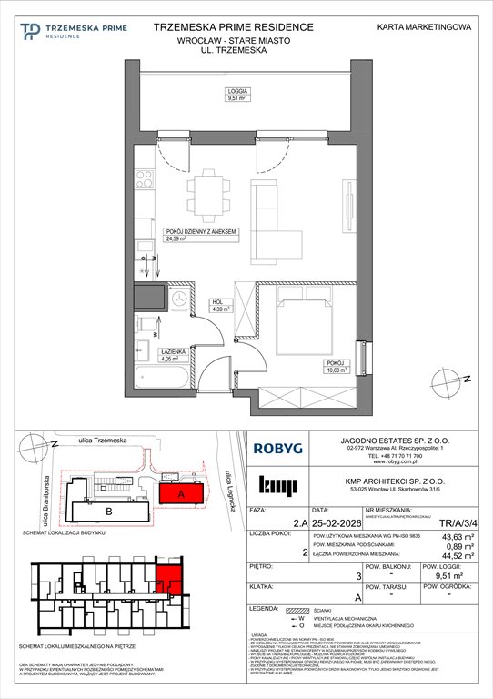 Nowe mieszkanie dwupokojowe Trzemeska Prime Residence Wrocław, Stare Miasto, Trzemeska  44m2 Foto 1