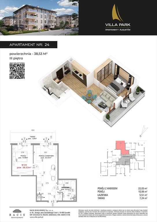 Nowe mieszkanie Villa Park - Bud D Augustów, Wypoczynkowa  39m2 Foto 1