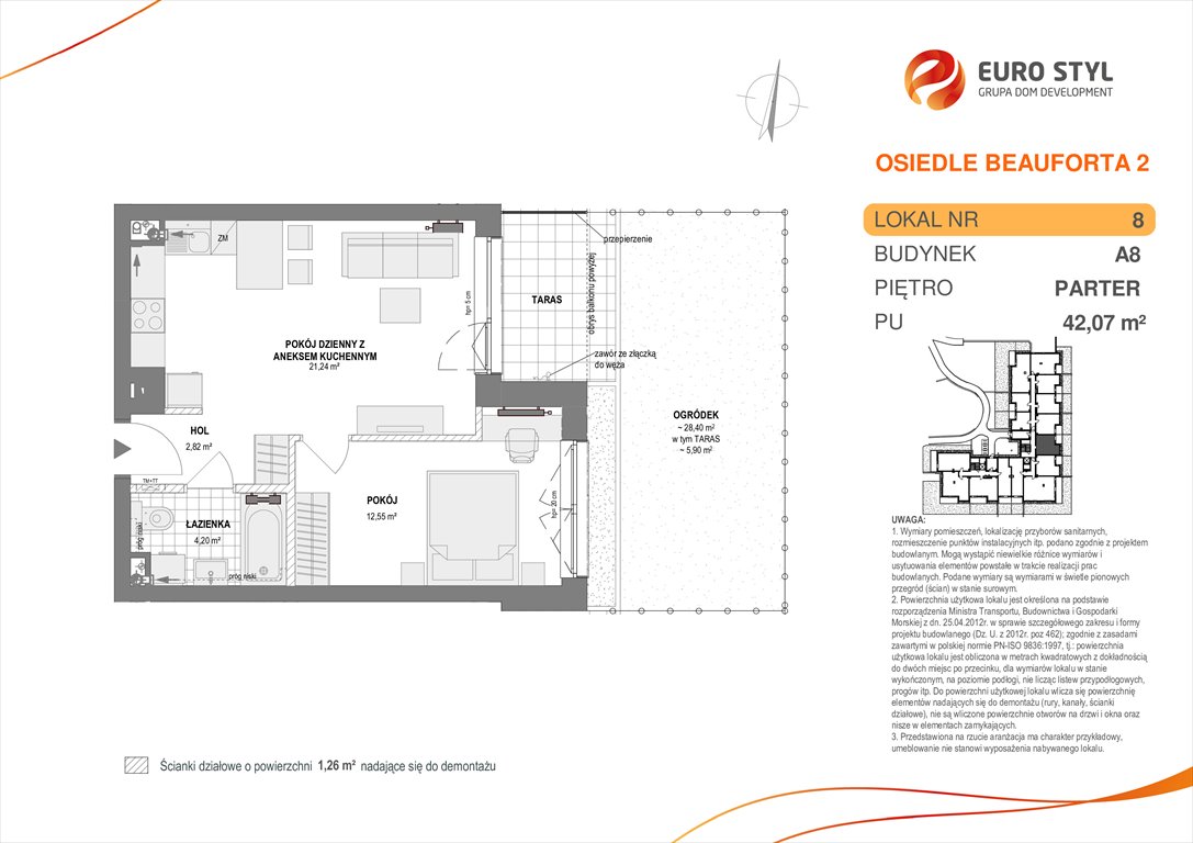 Nowe mieszkanie dwupokojowe OSIEDLE BEAUFORTA 2 Pogórze, Pogórze, ul. Paderewskiego  42m2 Foto 1