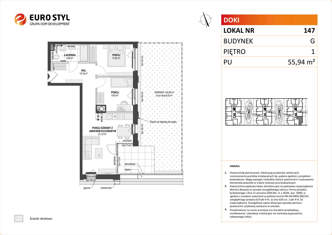 Nowe mieszkanie trzypokojowe DOKI LIVING Gdańsk, Śródmieście, ks. Jerzego Popiełuszki/Rybaki Górne  56m2 Foto 1