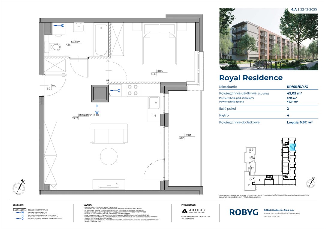 Nowe mieszkanie dwupokojowe Royal Residence Warszawa, Wilanów, Sarmacka  45m2 Foto 1