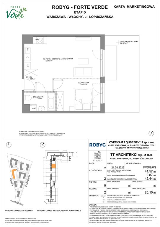 Nowe mieszkanie dwupokojowe Forte Verde Warszawa, Włochy, Łopuszańska 28  42m2 Foto 1