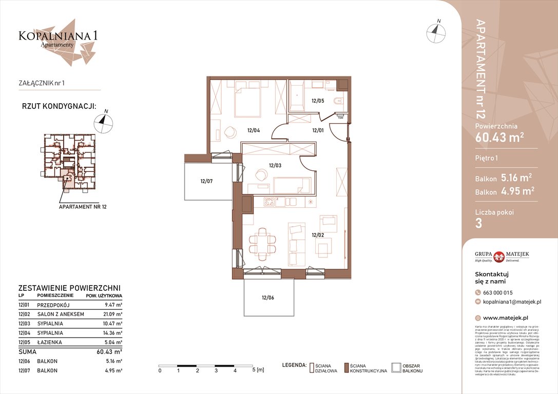 Nowe mieszkanie trzypokojowe KOPALNIANA 1 Katowice, Bogucice, Kopalniana 1  60m2 Foto 1