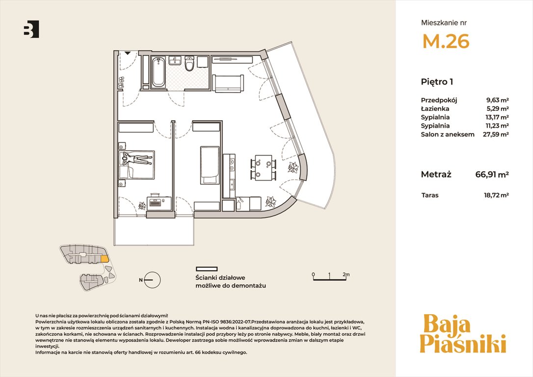 Nowe mieszkanie trzypokojowe Baja Piaśniki Świętochłowice, Piaśniki, ul. Sudecka 10  67m2 Foto 1