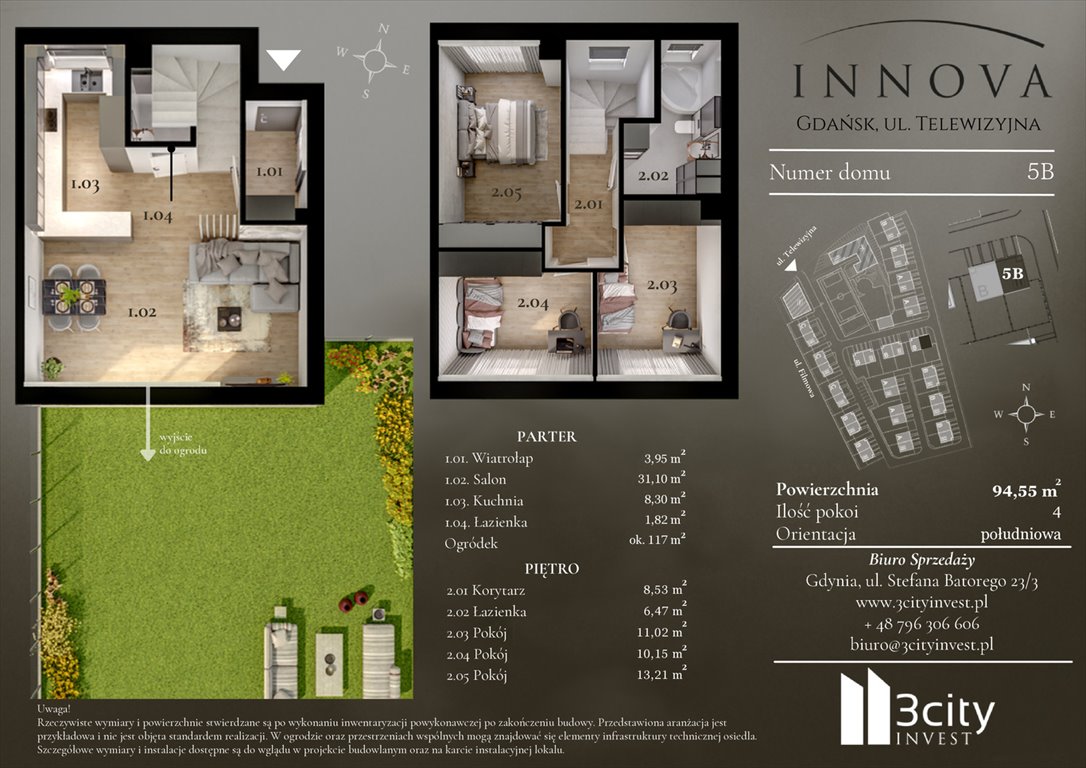 Nowe mieszkanie czteropokojowe  Innova Gdańsk, Matarnia, Telewizyjna 32  95m2 Foto 1