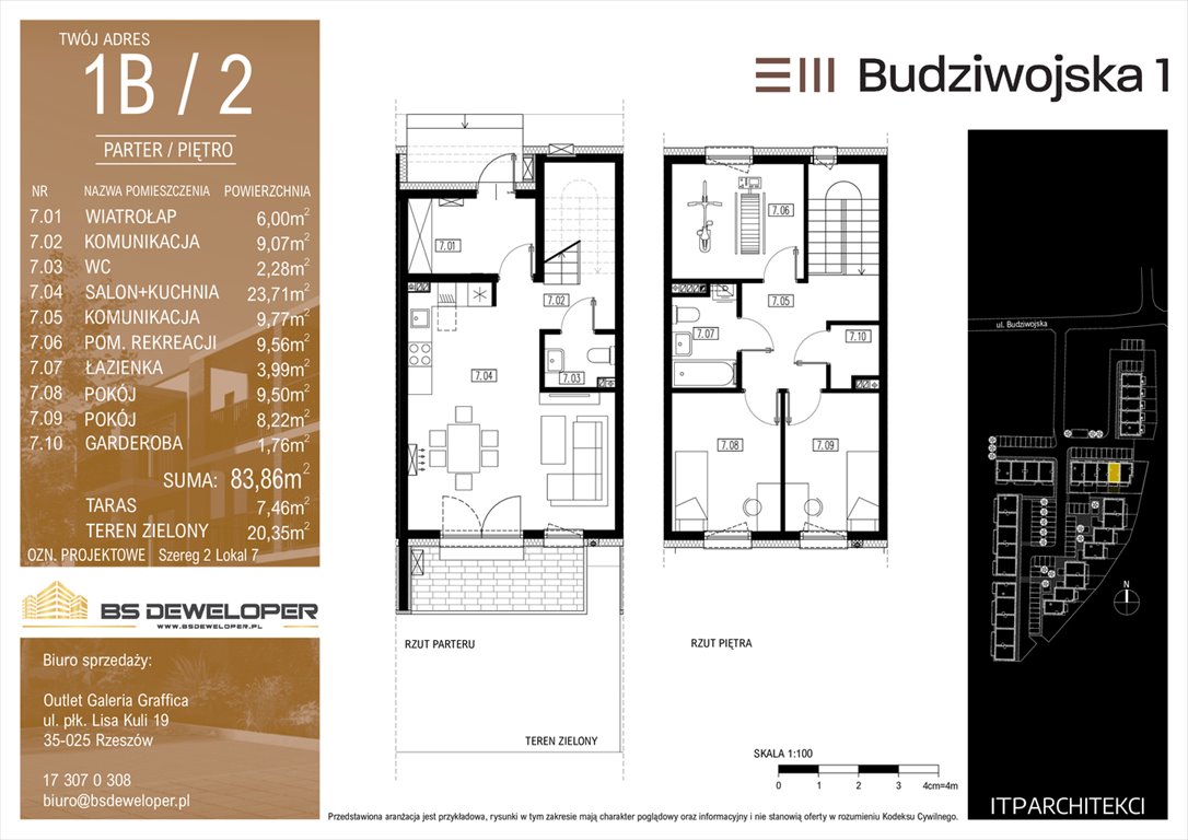 Nowe mieszkanie czteropokojowe  Budziwojska 3 Rzeszów, Budziwojska 3  84m2 Foto 1
