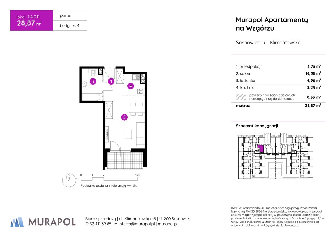 Nowa kawalerka Murapol Apartamenty na Wzgórzu Sosnowiec, ul. Klimontowska  29m2 Foto 1