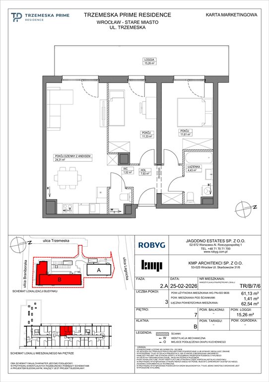 Nowe mieszkanie trzypokojowe Trzemeska Prime Residence Wrocław, Stare Miasto, Trzemeska  61m2 Foto 1