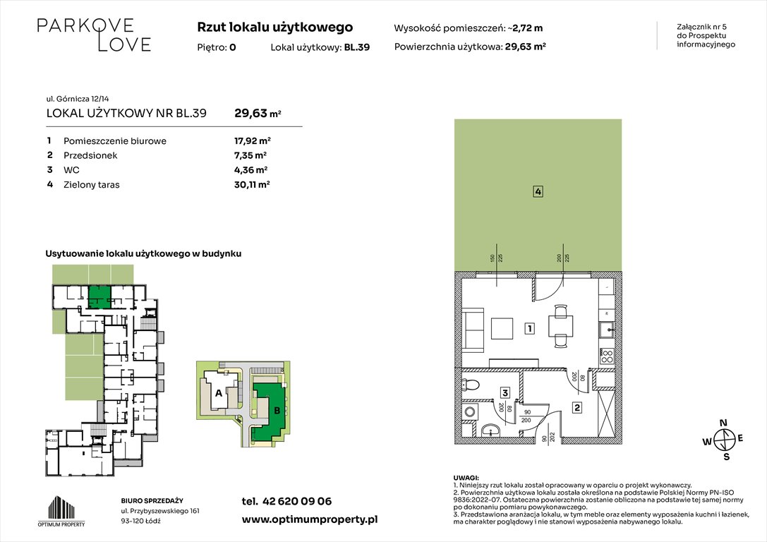 Nowa kawalerka PARKOVE LOVE Łódź, Bałuty-Doły, ul. Górnicza 12/14  30m2 Foto 1