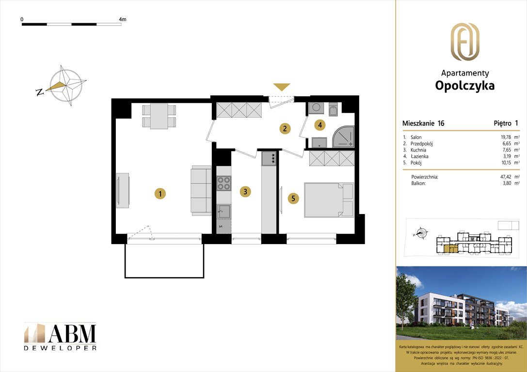 Nowe mieszkanie dwupokojowe APARTAMENTY OPOLCZYKA Łódź, Widzew, Opolczyka 16  47m2 Foto 1