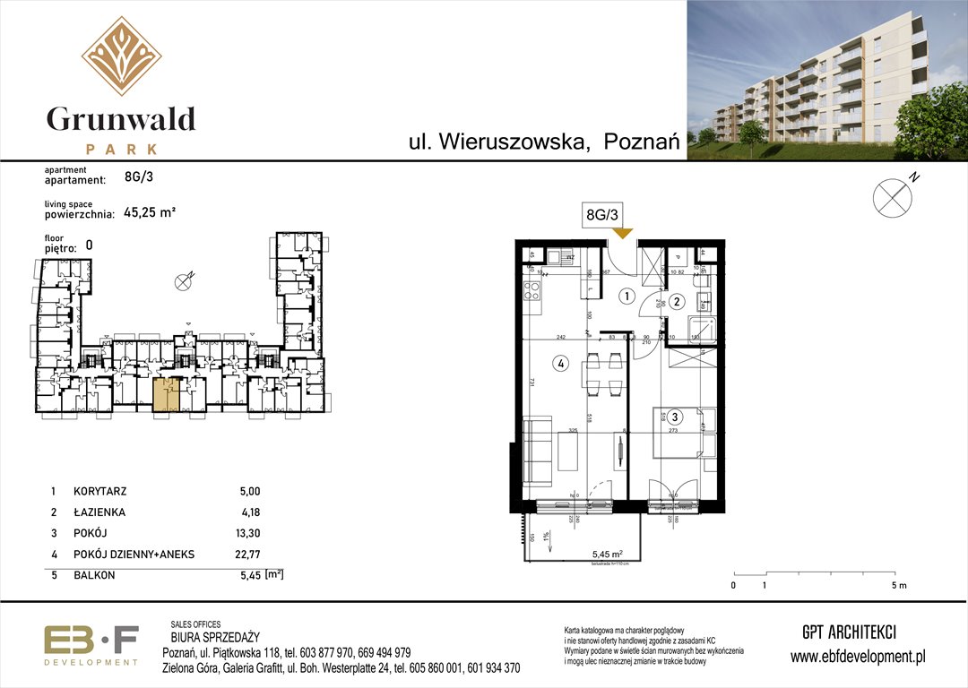 Nowe mieszkanie dwupokojowe Grunwald Park - ul. Wieruszowska 8 Poznań, Grunwald, Wieruszowska 8  45m2 Foto 1