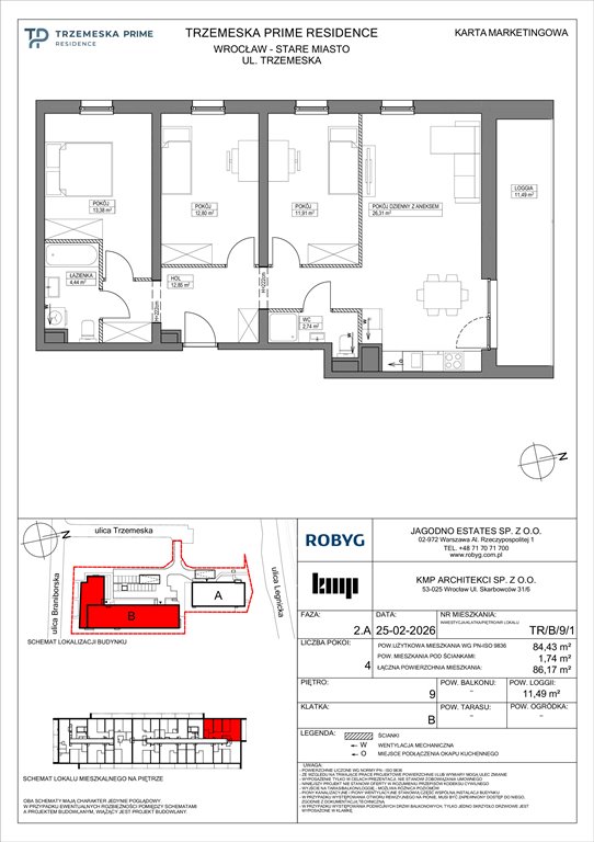 Nowe mieszkanie czteropokojowe  Trzemeska Prime Residence Wrocław, Stare Miasto, Trzemeska  84m2 Foto 1