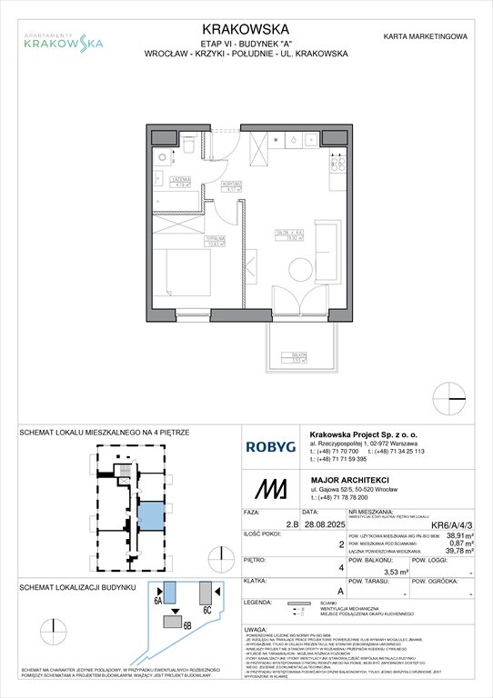 Nowe mieszkanie dwupokojowe Apartamenty Krakowska Wrocław, Krzyki, Krakowska 112  39m2 Foto 1