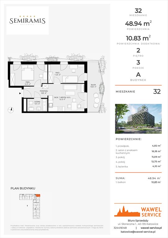 Nowe mieszkanie trzypokojowe SEMIRAMIS Katowice, Bogucice - Dąbrówka Mała, Wiertnicza 32  49m2 Foto 1