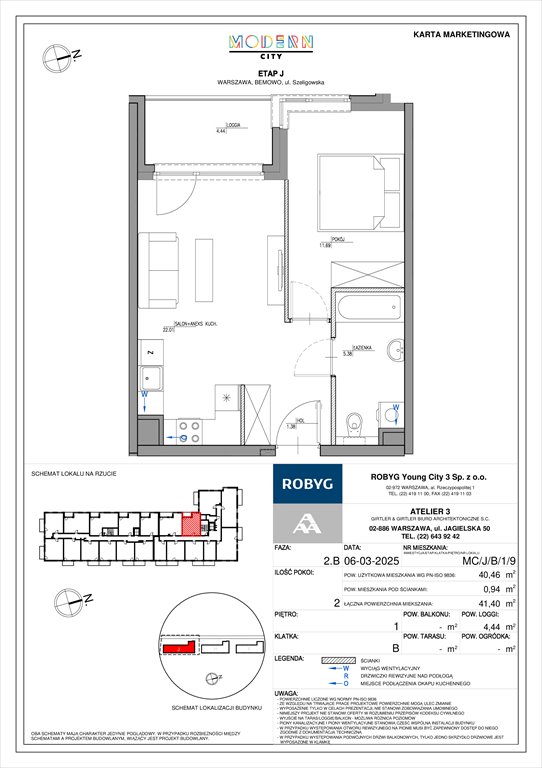 Nowe mieszkanie dwupokojowe Modern City Warszawa, Bemowo, Szeligowska  40m2 Foto 1