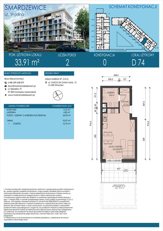 Nowe mieszkanie dwupokojowe AQUA MARINA SMARDZEWICE, WODNA  34m2 Foto 1