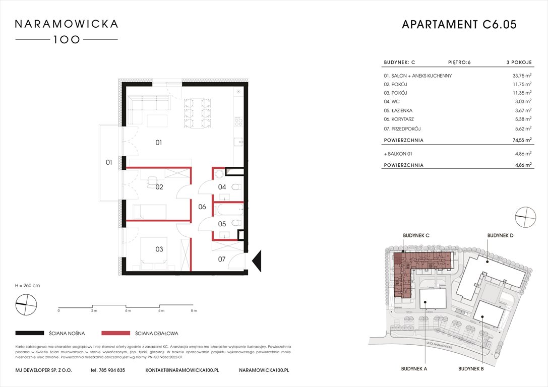 Nowe mieszkanie trzypokojowe NARAMOWICKA 100 Poznań, Winogrady, Naramowicka 100  75m2 Foto 1