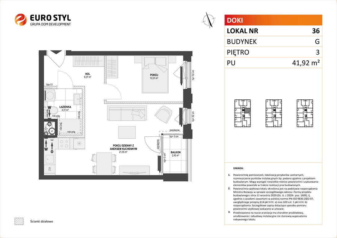 Nowe mieszkanie dwupokojowe DOKI LIVING Gdańsk, Śródmieście, ks. Jerzego Popiełuszki/Rybaki Górne  42m2 Foto 1