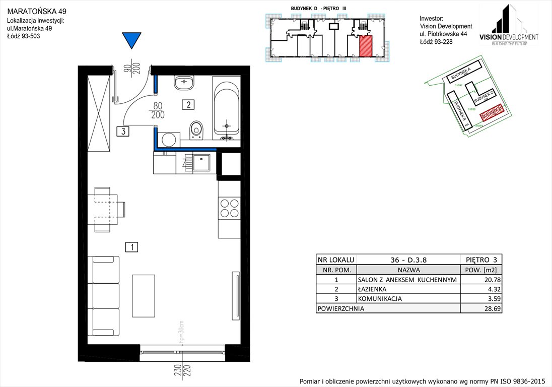mieszkanie na sprzedaż 29m2 mieszkanie Łódź, Retkinia, Maratońska 49C