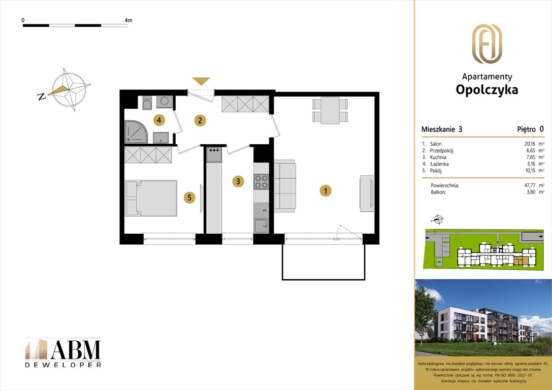 Nowe mieszkanie dwupokojowe APARTAMENTY OPOLCZYKA Łódź, Widzew, Opolczyka 16  48m2 Foto 1