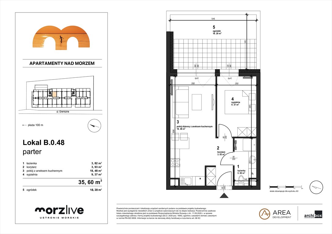 Nowe mieszkanie dwupokojowe MORZLIVE Ustronie Morskie, Graniczna 4  36m2 Foto 1