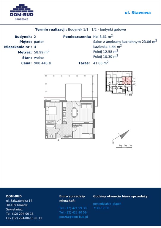 Nowe mieszkanie trzypokojowe Stawowa Kraków, Bronowice Wielkie, Stawowa  59m2 Foto 1