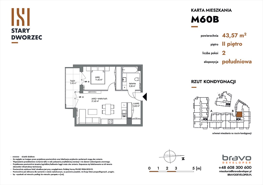 Nowe mieszkanie dwupokojowe Stary Dworzec Kartuzy, ul. Dworcowa  44m2 Foto 1