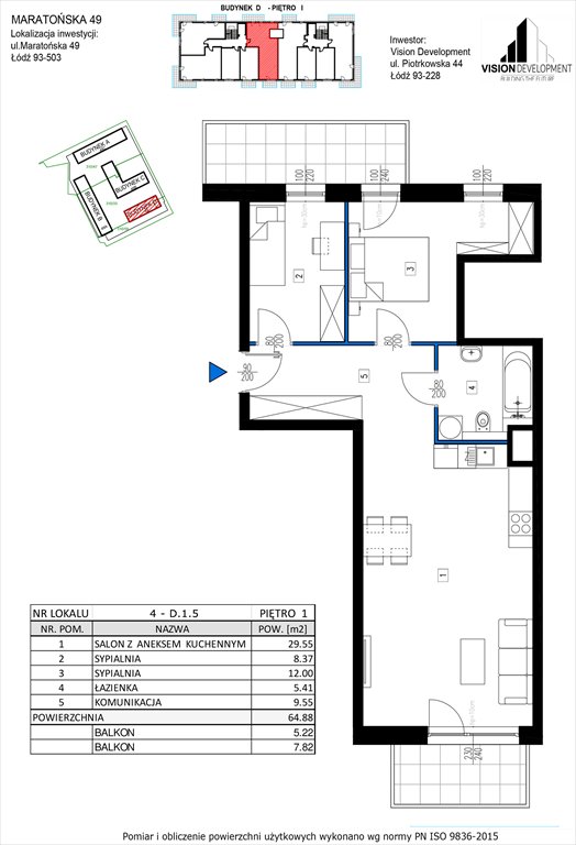 Nowe mieszkanie trzypokojowe Maratońska 49 Nowa Retkinia  Łódź, Retkinia, Maratońska 49C  65m2 Foto 1
